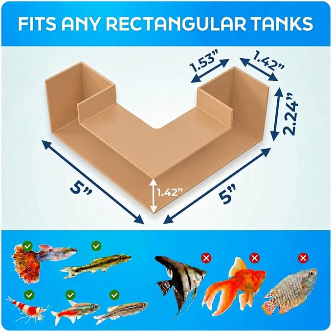 Aquarium Underground Tunnel 5", Clear Viewing Fish Tank Cave, Dual-Entrance Shrimp Hideout, Substrate Buried Decor for Betta, Loaches, Corydoras, Smooth ABS, Sand