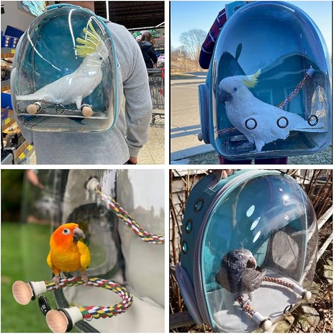 Bird Carrier Cage, Bird Travel Backpack with Stainless Steel Tray and Standing Perch