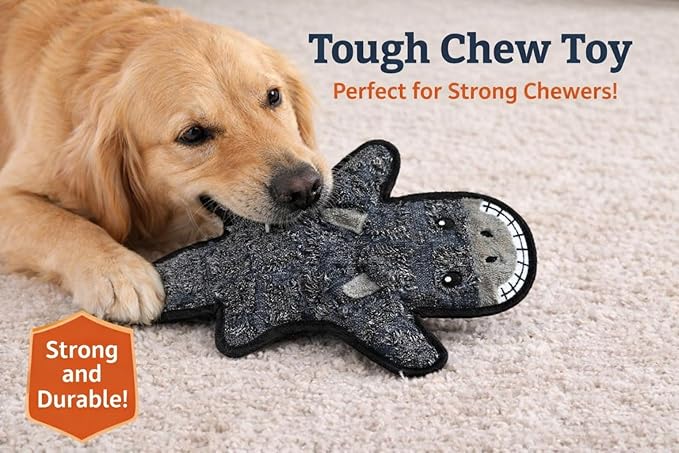 Jalousie 5 Pack Ultra Tough No Stuffing Squeaky Dog Toys for Large Dogs No Mess Interactive Durable Plush Chew Toy Indestructible Dog 6 Layers (5 Pack Ultra Tough Canvas Oxford, Small to Medium)