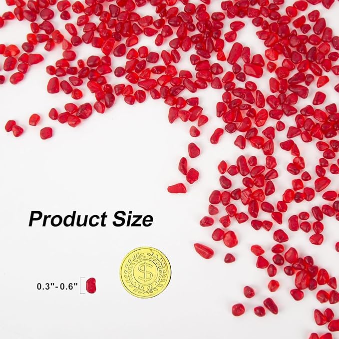 QEQEKAKA Sea Glass Stones for Crafts 0.5LB Red Pebbles Gemstones Bulk | Small Glass Stones for Beaching Wedding DIY Decor Aquarium Turtle Tank Vase Filler (187g/6.6oz)