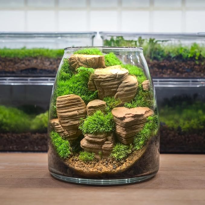 Natural Rocks Pagoda Stones 1-2.5 Inches Decorative Rocks for Fairy Gardens,Miniature Landscaping,Bonsai,DIY Crafts, Aquariums & Reptile Terrariums-2lb