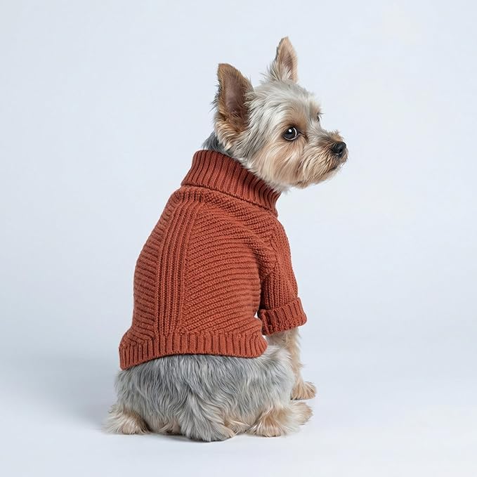 Fitwarm Thermal Knitted Dog Sweater Doggy Winter Coat Pet Clothes Doggie Turtleneck Jacket Puppy Outfits Cat Sweatshirt Red X-Large