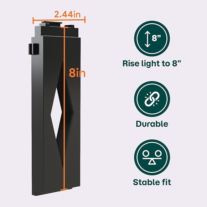 Aquarium Light Risers for Fluval Plant & Marine 3.0 & 2.0 LED | Heat-Resistant Polymer Stand | Toolless Easy Install (8-Inch)