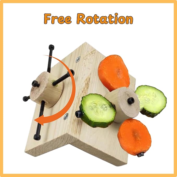 Mouse Rat Enrichment Toys, Rat Foraging Toy, Rat Toys for Pet Rats in Cage, Guinea Pig Treats Feeder, Food Dispenser for Rodents Mouse Syrian Hamster Gerbil Bunny, Puzzle Accessories (S, Wood)