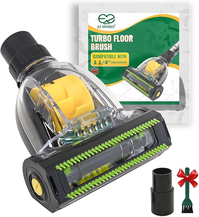 EZ SPARES Universal Mini Turbo Brush – 32mm/35mm Dual-Size Vacuum Attachment for Floors, Beds & Crevices | Multi-Surface Cleaning Tool for Pet Hair & Dust | Fits Most 1.25"/1.38" Hose Vacuum Cleaners