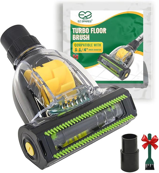 EZ SPARES Universal Mini Turbo Brush – 32mm/35mm Dual-Size Vacuum Attachment for Floors, Beds & Crevices | Multi-Surface Cleaning Tool for Pet Hair & Dust | Fits Most 1.25"/1.38" Hose Vacuum Cleaners