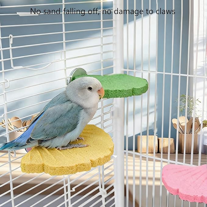 Bird Perch Stands Parrots Calciums Perch Beak Grinding Stone Foot Claws Trimmer Parakeet Platform Parrots Chewing Toy