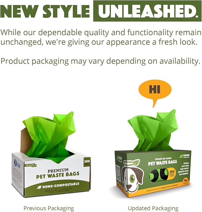 Doggy Do Good Landfill-Friendly Poop Bags | Dog Waste Bags Made with 50% Recycled Plastic + 15% Biobased Material | Unscented, Thick, Leak-Proof, Easy Open | Standard Size | 200 Count Grab & Go