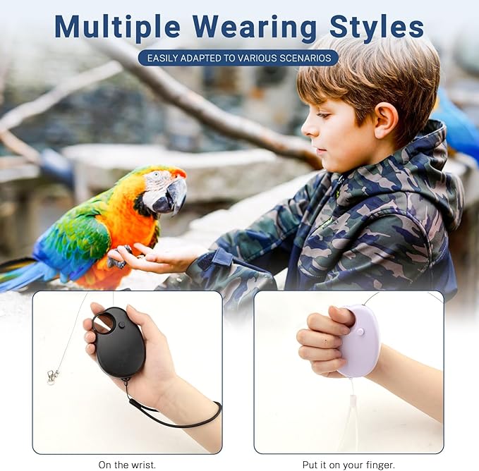 19.7FT Auto Retractable Bird Leash, Anti-Bite Wire Bird Harness, Adjustable Parrot Leash with 9 Sizes Alloy Foot Rings, Conure Cockatiel Parakeet Flying Training Rope