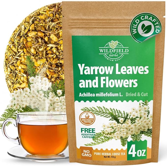 4 oz. Yarrow Herb Dried Yarrow Leaf & Flower Herbal Tea (Achillea Millefolium Tea) - 113g Herb Tea Milenrama