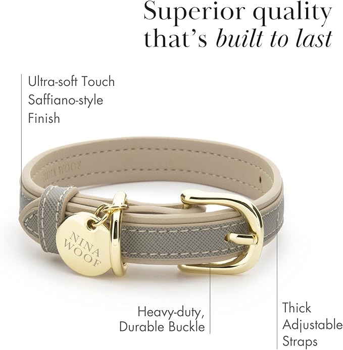 Vegan Leather Collar by Nina Woof