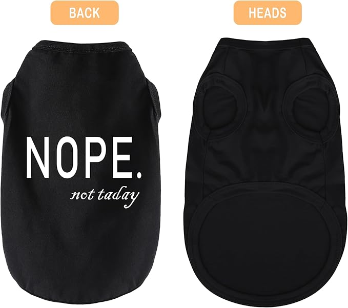 Discover Cozy Cotton Canine Wear: Soft, Lightweight, and Breathable Dog Shirt Vest with Eye-Catching Graphics(Nope not Today), Keeping Your Furry Friend Warm and Comfy! Grey 4XL