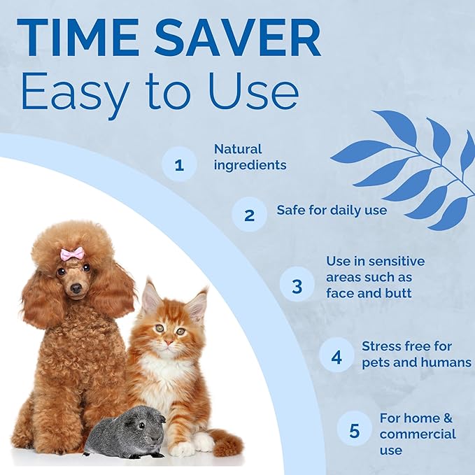No Scent Pet Fur Odor Spray & Rinseless Cleaner for Dog, Cat, Hamster, Small Animal & Furry Pets (8 Fl Oz / 237 mL)
