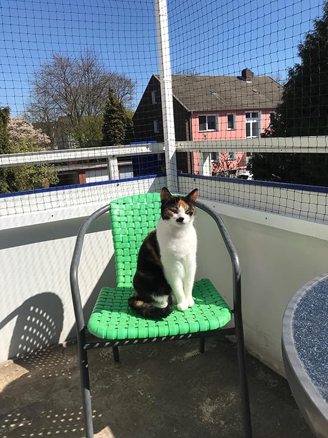 Cat Netting Balcony 10 * 33ft Pet Mesh Fence for Balcony Black Nylon Balcony Netting for Pets Anti-Fall Cat Net for Balcony and Windows