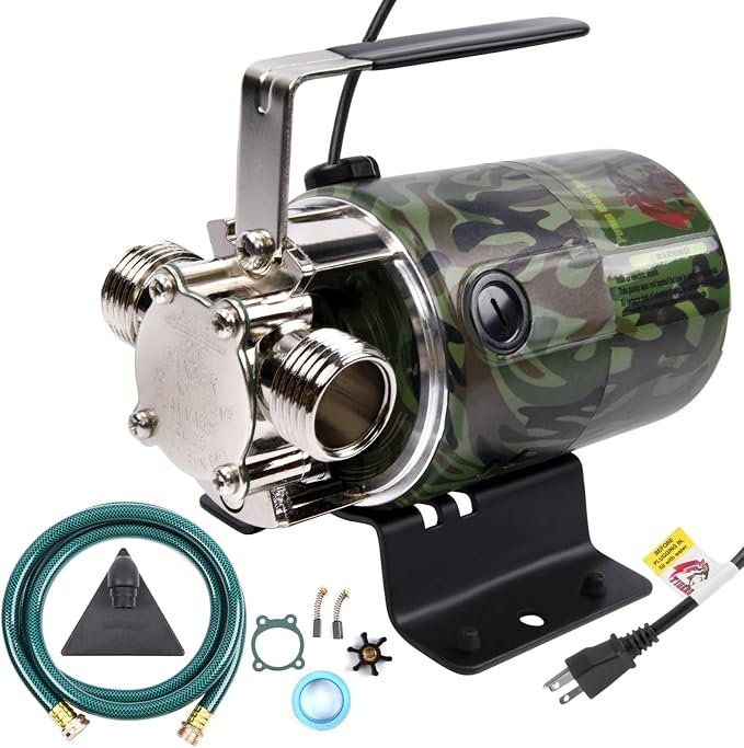 TIGEROAR Water Transfer Pump 115V Utility Pump 330 GPH for Water Removal | Electric Pump Portable with 6 ft. Suction Hose 0.1HP Water Tank Pump for Transferring from Ponds, Pools, Aquariums, Hot Tubs