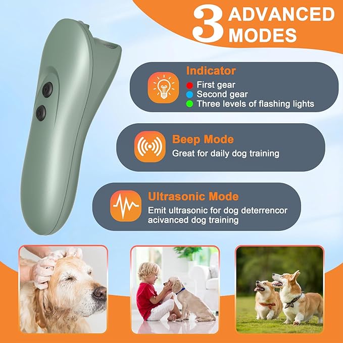 Dog Bark Deterrent Device,Anti-Barking Device,Up to 15Ft Long Range & Rechargeable Bark Control,Stop Barking Dog Devices,Safe for Dogs Training,Indoor & Outdoor(Cyan)