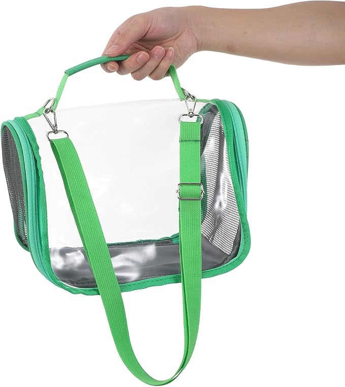 VILLCASE Portable Bird Travel Cage Carrier for Small Birds Budgie Parrot Lightweight Green Compact Outdoor Transport Bag