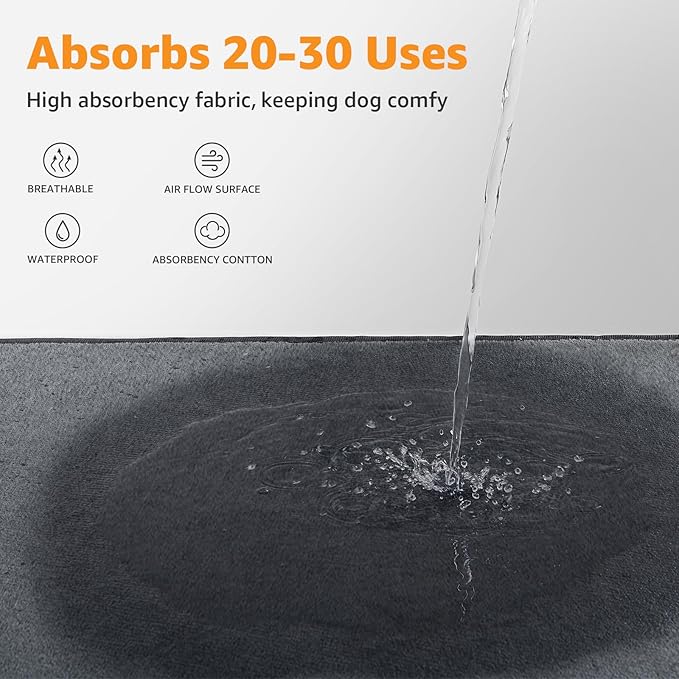 Dog Pee Pad Washable Extra Large, Instant Absorb Thicker Training Pads Non-Slip Pet Playpen Mat, Waterproof Reusable Floor Mat Ideal for Puppy Senior Dog Whelping Incontinence Housebreaking 65x48 Inch