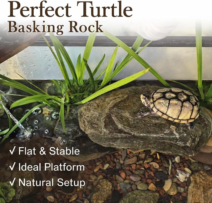 20lb Natural Stone Turtle Rocks for Tank 8-10pcs Basking Platform Stone, Natural Slate Rocks for Reptiles, Aquarium & Aquascape Decor(2-10 Inches)