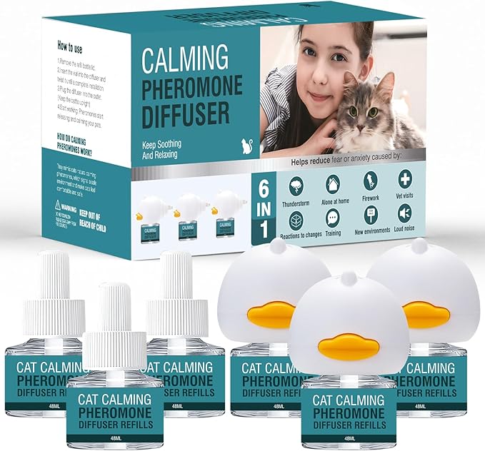 Calm Relaxing Pheromone for Cats kit 48ml Refill Fits All Common Diffuser Plug in
