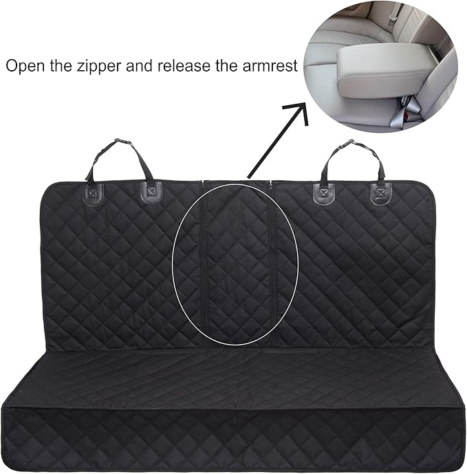 JSTHT Dog Seat Cover, 100% Waterproof Bench Seat Cover Protector Scratch Proof Nonslip Durable Soft Pet Back Seat Covers for Cars Trucks & SUV