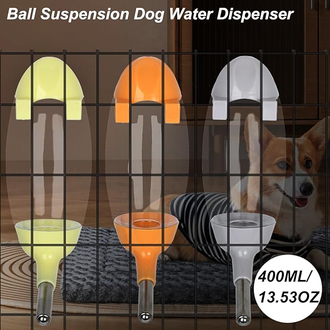 No-Drip Water Bottle/Feeder for Hamsters/Guinea Pigs/Ferrets/Rabbits/Cats and Dogs, Small Animals and Small Pets - for Use in Cages, Crates or Suspension Mounts.13.5 oz. Nozzle 10 mm, White