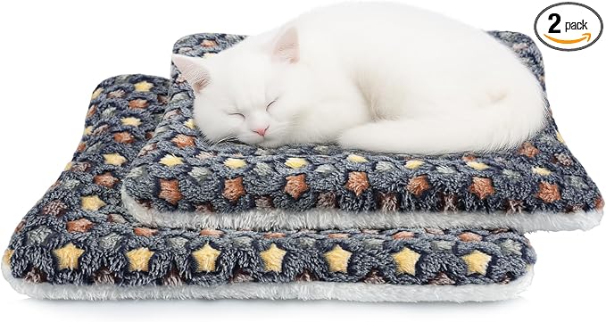 2 Pack Bunny Bed - 14 x 17.3 Inch Rabbit Pee Pads Bedding - Washable and Thickness Upgrade (Dark Blue,XL)