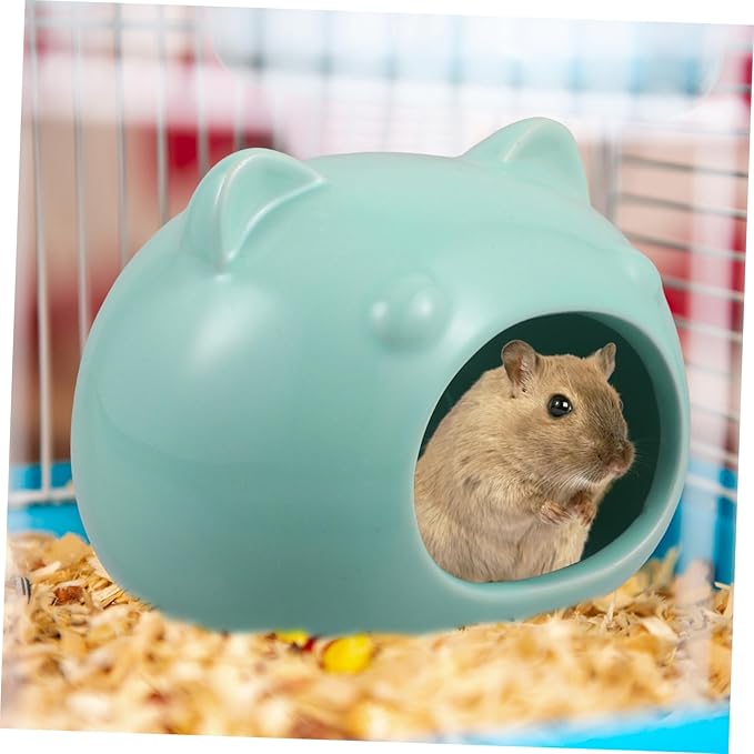 Happyyami Adorable Small Pet House Ceramic Hamster Habitat Lightweight Portable Hideout for Rats Mice Guinea Pigs