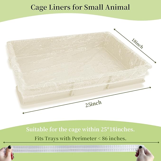 Disposable 50 pcs Small Animal Cage Liners, Rabbit Tray Film Liner Bunny Litter Pan Bags Guinea Pig Cage Toilet Plastic Film for Bird Hamster Chinchilla Hedgehog