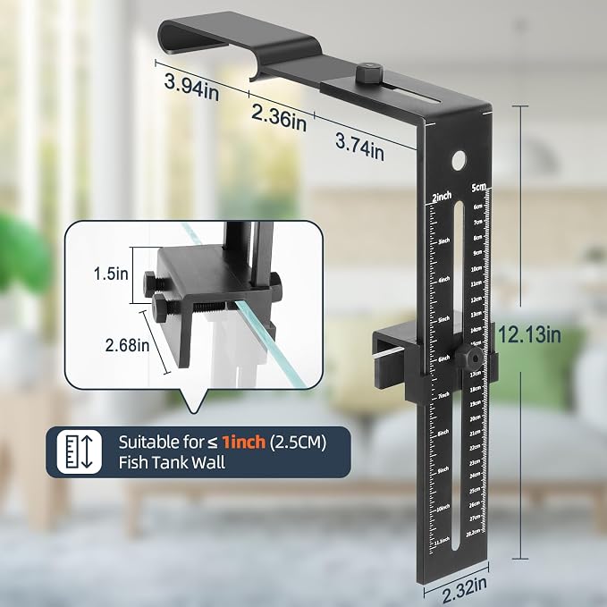 hygger Aquarium Light Clip Holder (for HG-957),2 Pieces, Aquarium Fish Tank Light Riser/Holder/Bracket/Stand/Mount