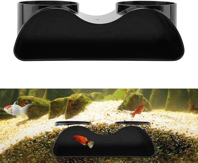 Aquarium Cave Tunnel, 2-Hole Fish Tank Hideout for Gravel Setup | Under-gravel aquarium tunnel cave for fish and shrimp hiding, resting, and viewing