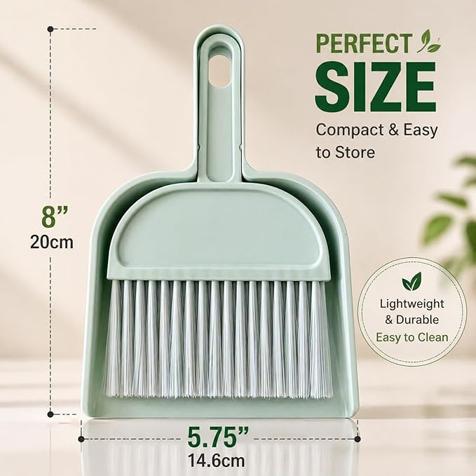 Rypet Cage Cleaner for Guinea Pigs, Hamsters, Chinchillas, Rabbits, Reptiles, Hedgehogs and Other Small Animals - Mini Dustpan and Brush Set Cleaning Tool for Animal Waste (1 Pack)