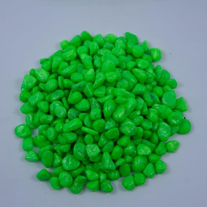 Colored Aquarium Gravel,Colorful Pea Gravel,Garden Rocks,Decorative Stones Rocks for Fish Tank,Aquarium,Fairy Garden Decor,Planters,Vase Fillers,Landscaping,1 Pound (Light Green, 6-9mm)