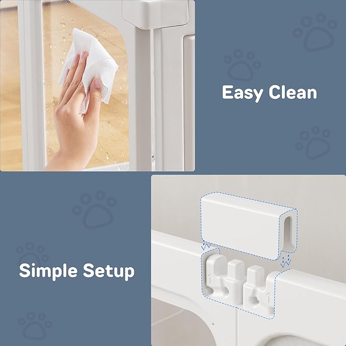 Jalove T-Shape Connectors for Dog Playpen (White) Only Suitable for Jalove, 3-Way Joints for Expandable Clear Acrylic Pet Fence, 24" H/30 H Buckles & Accessories to Create Multiple Compartments Indoor