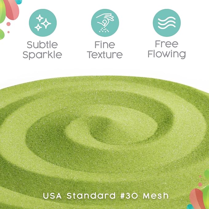 Kiwi Green Unity Sand, 1 LB (16 oz), Yellow-Green Colored Sand for Weddings, Vase Filler, Home Decor, Crafts, Terrariums, and More