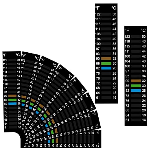 10 Pcs Easy-to-Read Fish Tank Thermometer Stick On Aquarium Thermometer Strip Adhesive Temperature Sticker Display Digital Temperature Strips for Fish Tank Aquariums, 61-122℉ (16-50°C)
