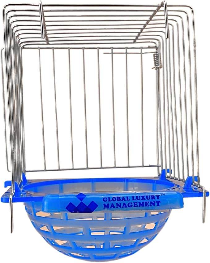 Bird Nest for Outside The Cage – Durable Stainless Steel Frame, Easy Installation, Stable Plastic Base, Nest Box Ideal for Finches, Canaries & Small Birds