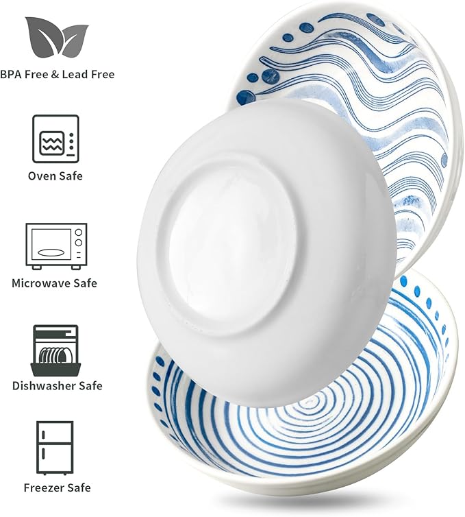 3 Ceramic Cat Bowls,5.5 inch Wide Shallow Cat Food Bowl for Relief Whisker Fatigue B Style