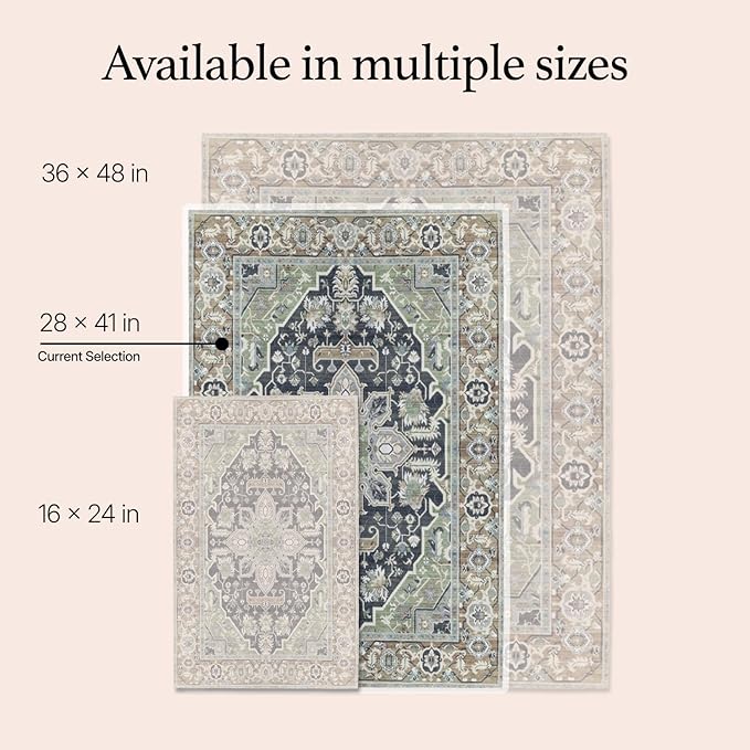 Lovewag Cat Litter Box Mats 2 Pack - Medium 28x41 Inch Machine Washable, Easy Clean, Non-Slip, Waterproof Mats for Indoor Cats - Kitty Litter Mess Control & Pet Urine Floor Protection - (Sage Forest)