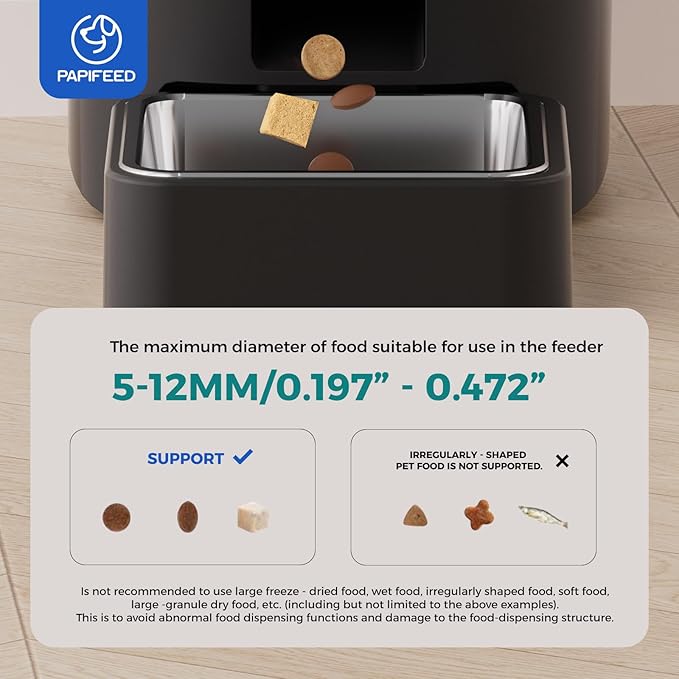 PAPIFEED Automatic Cat Feeder with Camera, 1080P HD & Night Vision, 6L Cat Food Dispenser with App, 5G WiFi Timed Cat Feeder for Dry Food, 2-Way Audio, Smart Pet Feeder for Dog, 1-10 Meals/Day