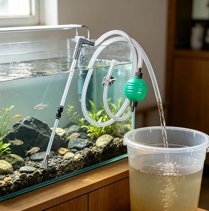 Nenluny Fish Tank Cleaner Aquarium Vacuum Siphon Fish Tank Water Changer Kit for Water Changing Gravel and Sand Cleaning in Small Fish Tanks