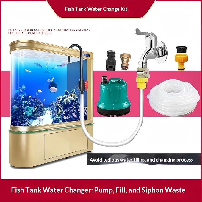 Python Hands-Free Aquarium Hook 5-55 Gallon, 14in Siphon Hose | Python aquarium hook hands-free 5-55 gal, 14in siphon hose. BPA-free, flow valve. Fits 1/2", 5/8", 3/4" garden hose.