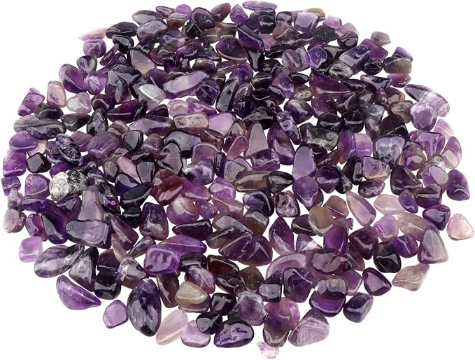 0.96LB Natural Amethyst Aquarium Gravel Vase Filler Crushed Crystal Quartz Succulent Rocks Fish Tank Decor Pebbles Bulk Polished Irregular Shaped - Amethyst