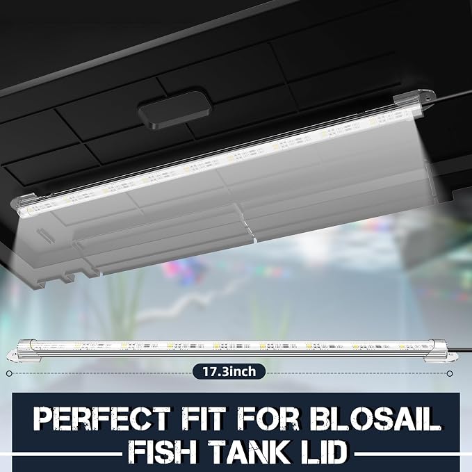 24X12 Inch Dimmable LED Light, Exclusive for Blosail Lids, White | Exclusive for Blosail Aquarium Hood, Promotes Plant Health, Simulates Ideal Fish & Plant Growth, Easy Replacement