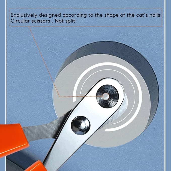 Trumoon Cat Nail Clippers with Safety Guard - Safe 2mm Trimming Circular Hole for Long-Haired, Anxious, or Wiggly Cats, First-Time Trimmers & New Cat Owners