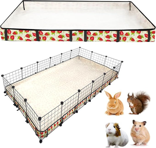 Guinea Pig Cage Liner，Washable Waterproof Oxford Cloth Cage Liners for Small Animals,Hamster Chinchilla Hedgehog Rabbit and Other Small Animals Not Include Cage (36x72 inches)