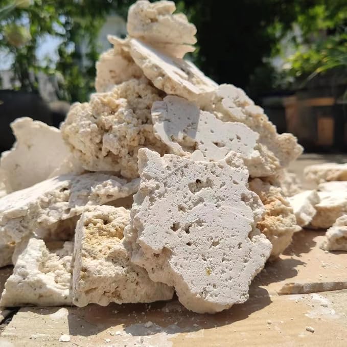 YZHZOM Dry Base Rock for Aquarium White Coral Ornament Sea Base Rocks for Aquarium Aquascaping (7lb,Mix Size & Shape)