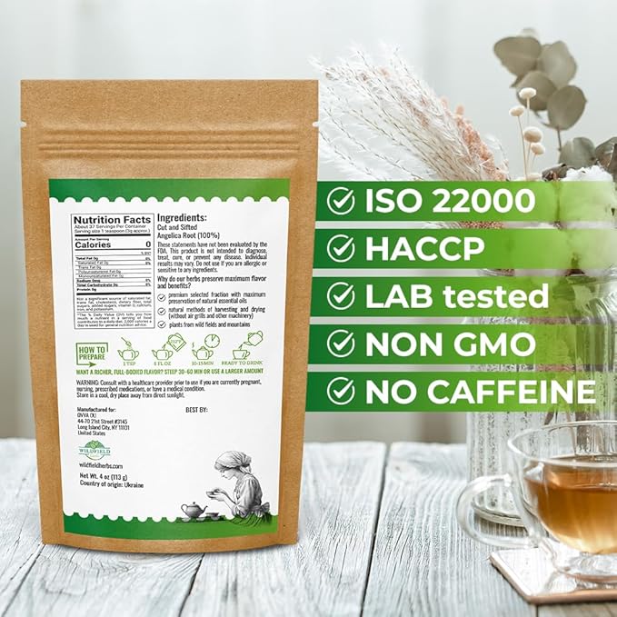 4 oz. Angelica Root Bulk Herb Herbal Tea (Angelica Archangelica) - 113g Herb Tea