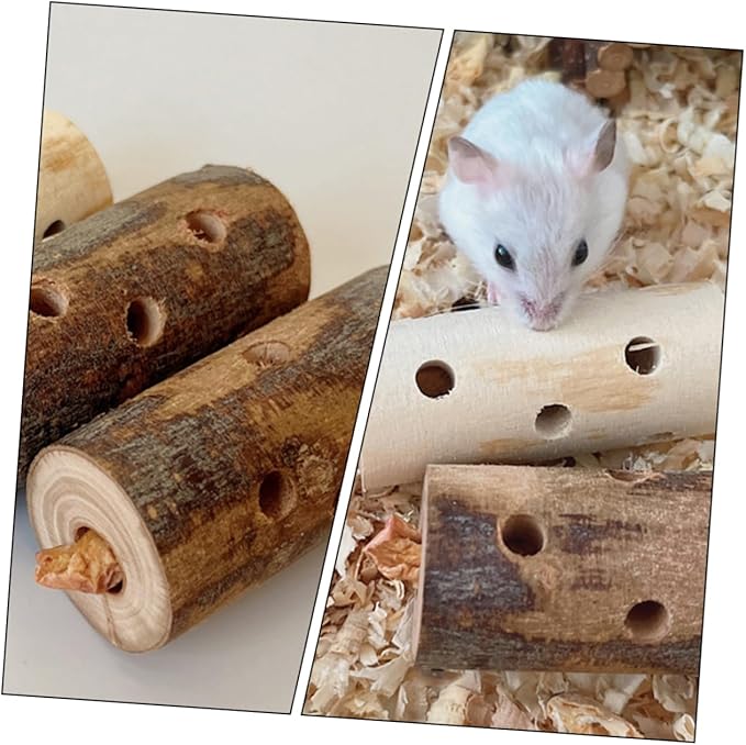 2pcs Natural Teething Toys Apple Wood Nibbling Sticks for Small Animals Chew Toys for Rabbits Hamsters Guinea Pigs