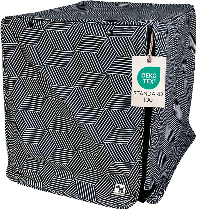 Molly Mutt Rough Gem Dog Crate Cover, 100% Cotton Canvas Cover with 2 Roll-Up Panels, Ideal for Dog or Cat Crate, Durable, Washable, and Free of Harmful Chemicals, 30" x 21" x 24"